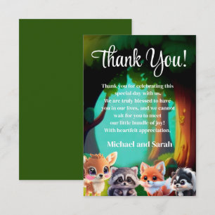 Carte De Remerciements Amis mignons de la forêt renard moufette raton lav