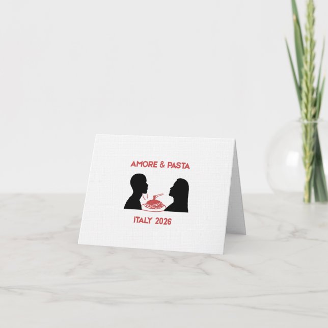 Carte De Remerciements Amore et Pâtes Rétro Chic  (Devant)