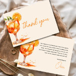 Carte De Remerciements Amour à la Fête des mariées orange First Spritz<br><div class="desc">Express votre profonde gratitude avec notre Love at First Spritz Orange Fête des mariées Carte de remerciements. Avec ses tons oranges vifs et ses détails inspirés du spritz, cette carte est une façon joyeuse de remercier vos invités pour leur amour, leur soutien et leurs cadeaux réfléchis. Avec un grand espace...</div>