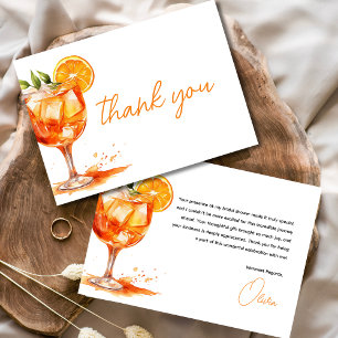 Carte De Remerciements Amour au Premier Spritz Fête de Mariage Orange