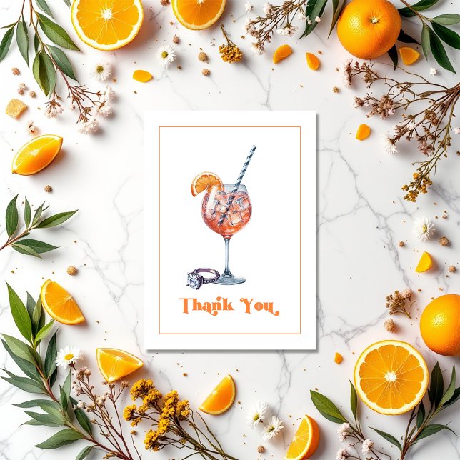 Carte De Remerciements Amour au premier Spritz Fête de Mariage Photo (Love at First Spritz Bridal Shower Photo Thank You Card)