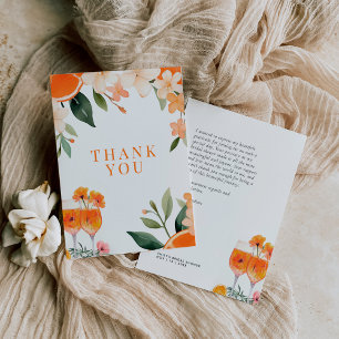 Carte De Remerciements Amour au premier Spritz Shower de mariage moderne