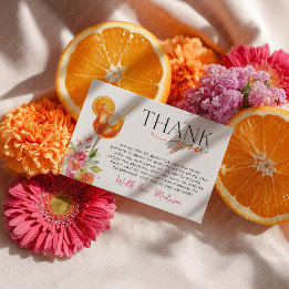 Carte De Remerciements Amour au Premier Spritz Shower de Mariée Citron