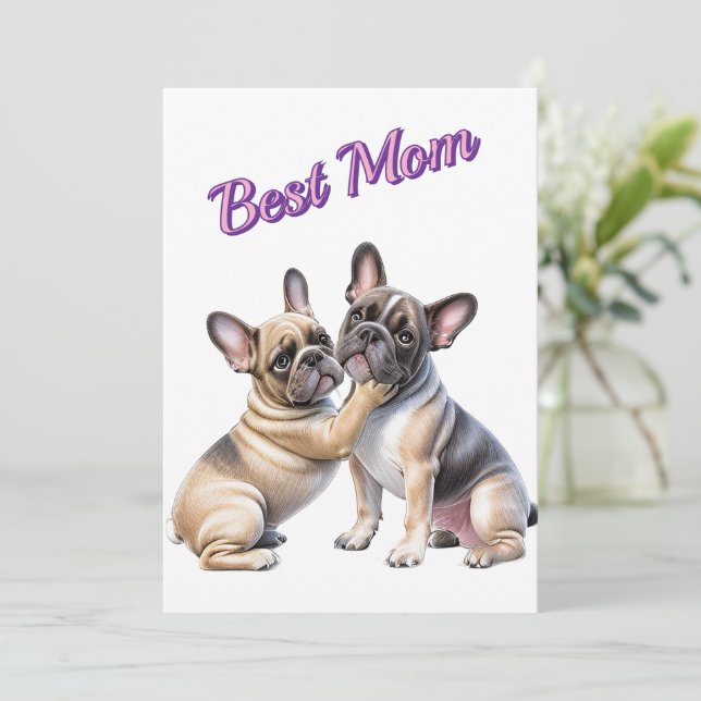 Carte De Remerciements Amour de Bouledogue français  (Debout devant)