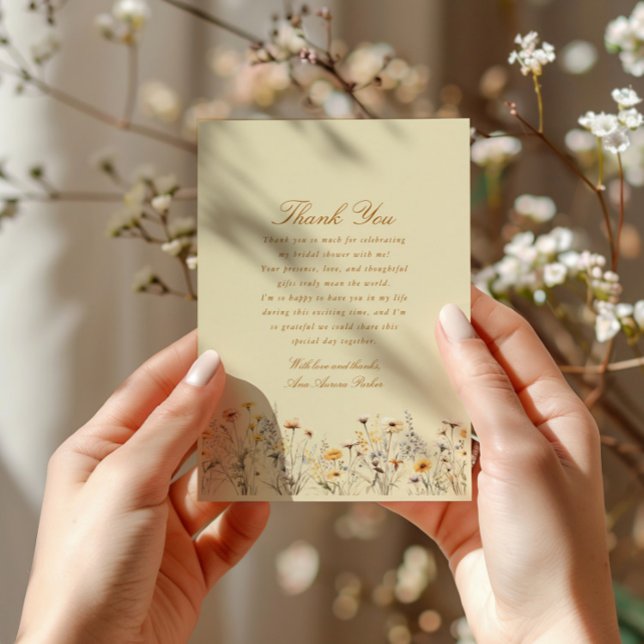 Carte De Remerciements Amour de Fleur Sauvage en Fleur Mariage (Créateur téléchargé)