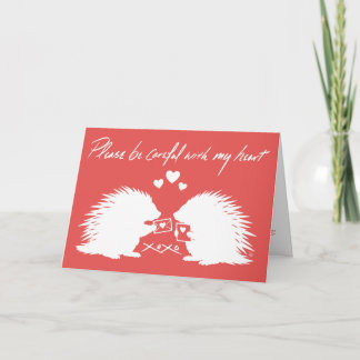 Carte De Remerciements Amour de Porc-Épic : Prenez soin de mon cœur