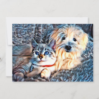 Carte De Remerciements Amour des chats et des chiens
