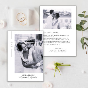 Carte De Remerciements Amour Élégant et Remerciements 2 Photo Mariage