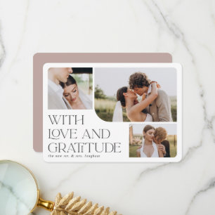 Carte De Remerciements Amour et gratitude Mariage multiphoto