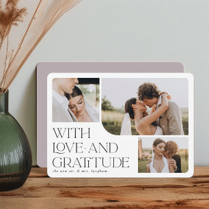 Carte De Remerciements Amour et gratitude Mariage multiphoto