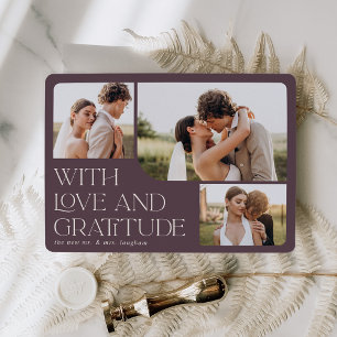 Carte De Remerciements Amour et gratitude   Mariage multiphoto