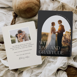 Carte De Remerciements Amour et gratitude Mariage photo Arch