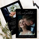Carte De Remerciements Amour et Gratitude, Mariage photo noir et blanc<br><div class="desc">Merci à vos invités avec cet élégant carte de remerciements photo Mariage en noir et blanc avec l'expression "Amour et Gratitude" dans délicate calligraphie manuscrite moderne. Conception avec deux modèles photo un à l'avant et un à l'arrière. Design élégant, simple et élégant, noir et blanc. Même carte de remerciements en...</div>