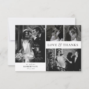 Carte De Remerciements Amour et Remerciements Élégant Collage de Photos M