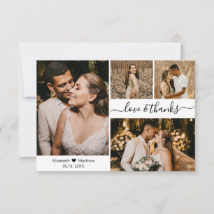 Carte De Remerciements Amour et Remerciements Mariage Script 4 Collage Ph