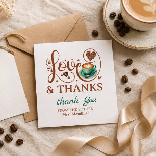 Carte De Remerciements Amour et Remerciements Mariage Thème de Café de Fê