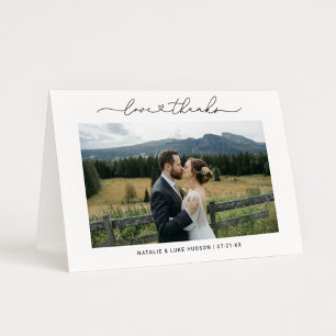 Carte De Remerciements Amour et Remerciements Photo de mariage personnali