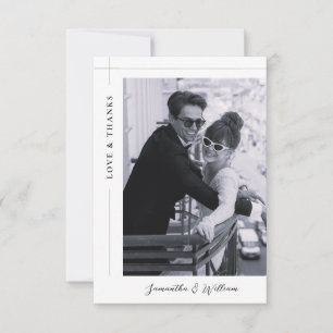 Carte De Remerciements Amour et Remerciements Photo Mariage Noir Blanc Me