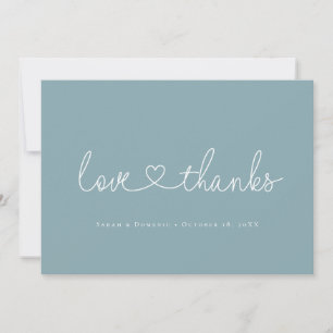 Carte De Remerciements Amour et Remerciements Script minimal cœur photo b