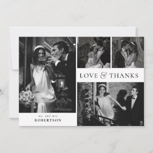 Carte De Remerciements Amour et Remerciements Typographie Photo Collage M