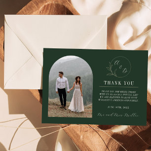 Carte De Remerciements Amour éternel   Vert foncé   Mariage