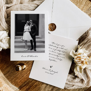 Carte De Remerciements Amour Nostalgique Mariage au Look de Photo Insta