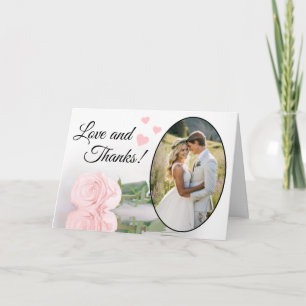 Carte De Remerciements Amour & Remerciements Élégante Rose Rose Pâle Mari