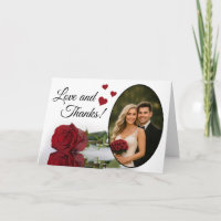 Amour & Remerciements Élégante Rose Rouge Mariage 