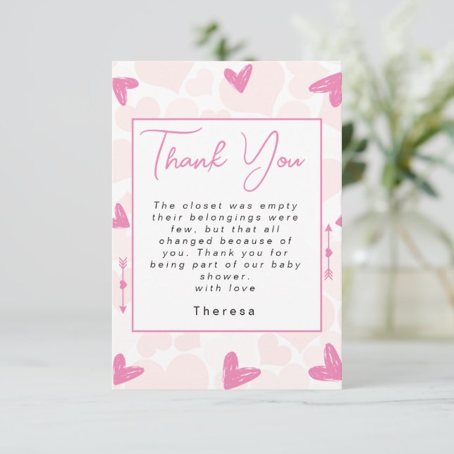 Carte De Remerciements Amoureux | BABY SHOWER (Debout devant)