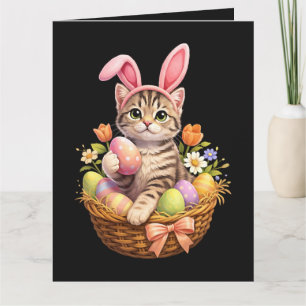 Carte De Remerciements Amoureux de chatons mignons Joyeuses Pâques Chat