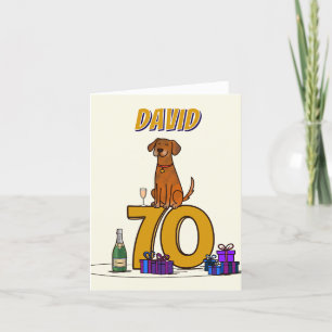 Carte De Remerciements Amoureux de les chiens 70e anniversaire