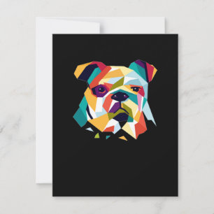Carte De Remerciements Amoureux de les chiens Bulldog Polygonal Abstrait