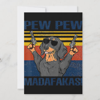 Carte De Remerciements Amoureux de les chiens| Dachshund Pew Pew Vintage