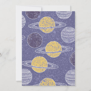 Carte De Remerciements Amoureux de l'espace de la planète jaune ciel bleu