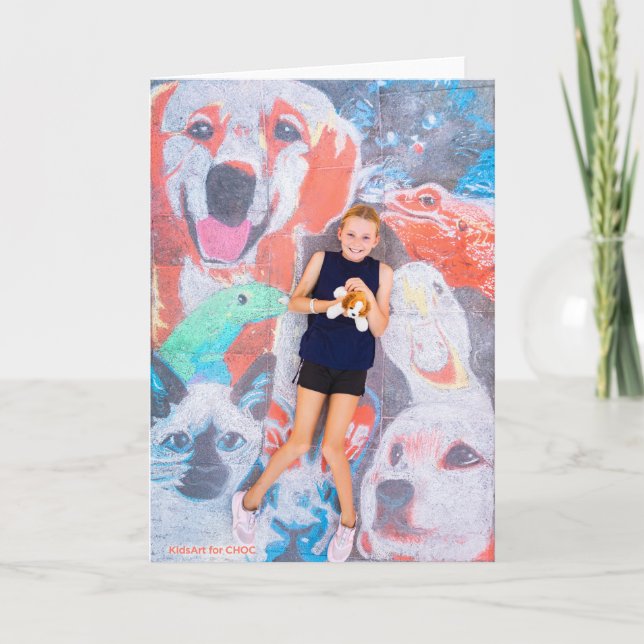 Carte De Remerciements Amoureux des animaux - Kids Art pour CHOC (Devant)