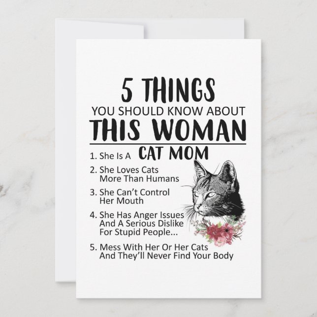 Carte De Remerciements amoureux des chats Vous Devriez Connaître Cat Mama (Devant)