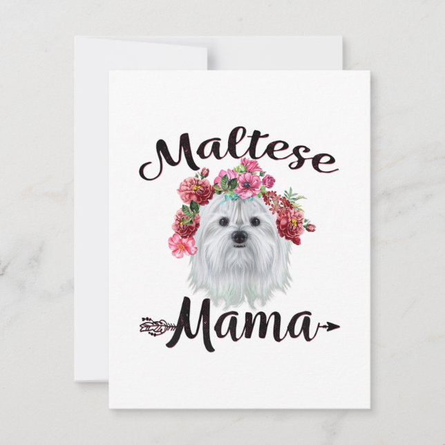 Carte De Remerciements Amoureux des chiens | Mignonne Mama Fleurs de Chie (Devant)