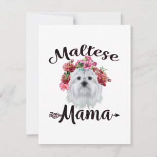 Carte De Remerciements Amoureux des chiens   Mignonne Mama Fleurs de Chie