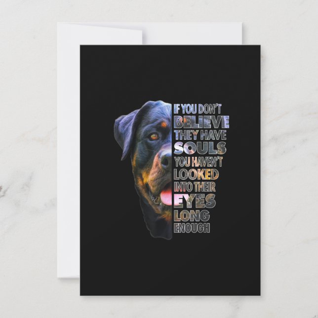 Carte De Remerciements Amoureux des chiens Rottweiler Soul I Love Rotties (Devant)