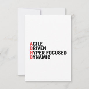 Carte De Remerciements Amusant Adhd Agile Driven Hyper Focused Dynamic Do