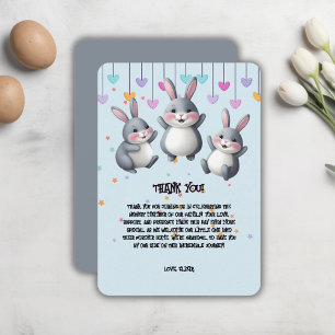 Carte De Remerciements Amusant Coloré Cute Hoppers Bunny Baby shower