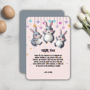 Carte De Remerciements Amusant Coloré Cute Hoppers Bunny Baby shower