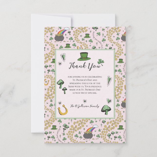 Carte De Remerciements Amusant Green Jour de la Saint Patrick Irish Bless (Devant)