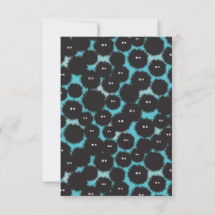 Carte De Remerciements Amusant monstres noirs moelleux