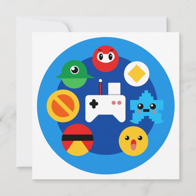 Carte De Remerciements Amusant Retro Arcade (Devant)