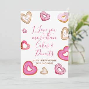 Carte De Remerciements Amusant Valentine Love More than Donuts mignon Val