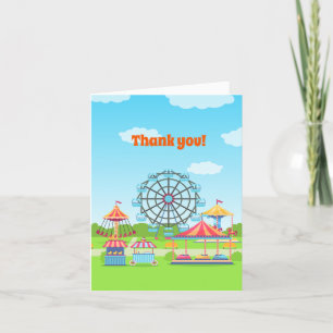 Carte De Remerciements Amusement Park Funfair Chilthday Party