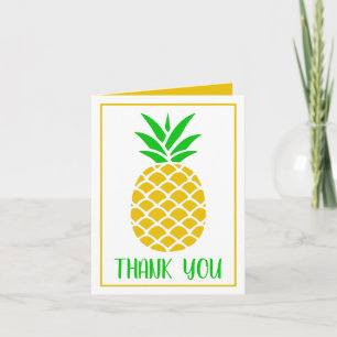 Carte De Remerciements Ananas Personnalisé Vert Tropical et Or