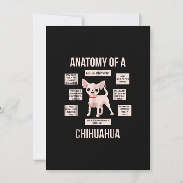 Carte De Remerciements Anatomie d'un chihuahua drôle de cadeau de chiot (Devant)