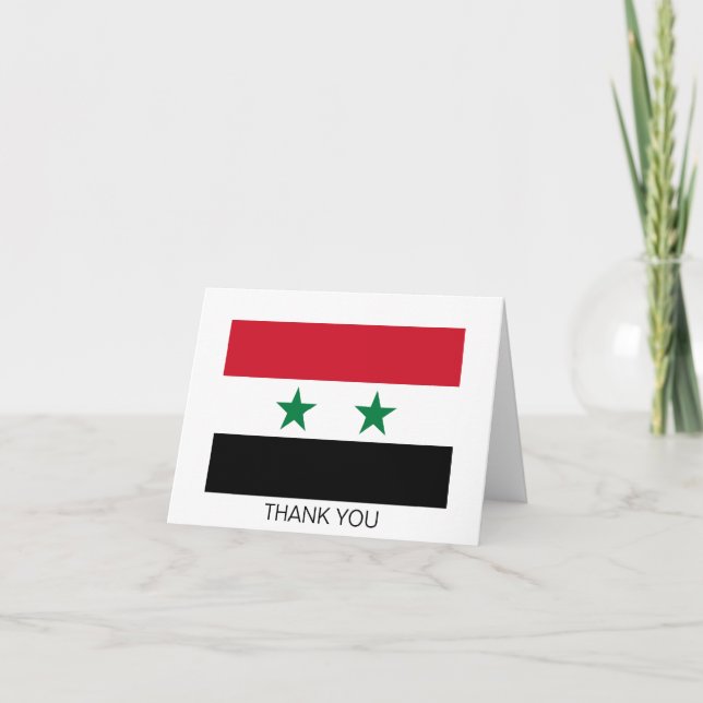 Carte De Remerciements Ancien drapeau de Syrie (Devant)
